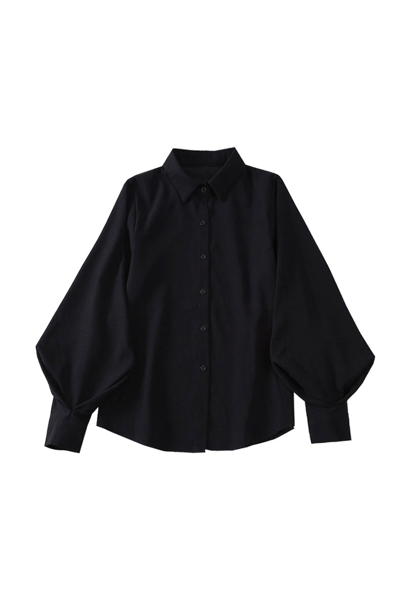 ランタンスリーブタック袖シンプルシャツ 3色入 - liwisi