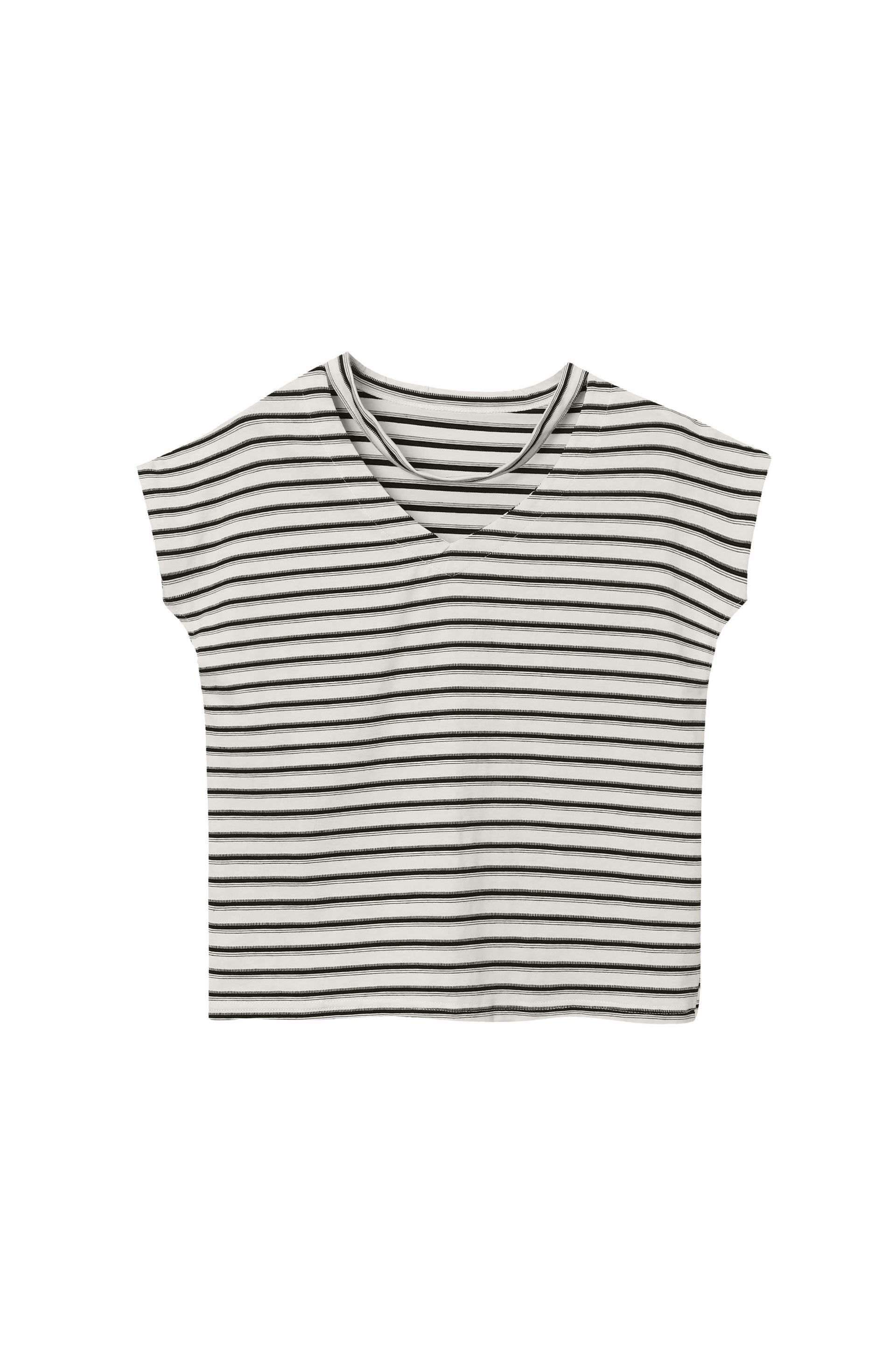 フロントカットアウトボーダーTシャツ 3色入 - liwisi