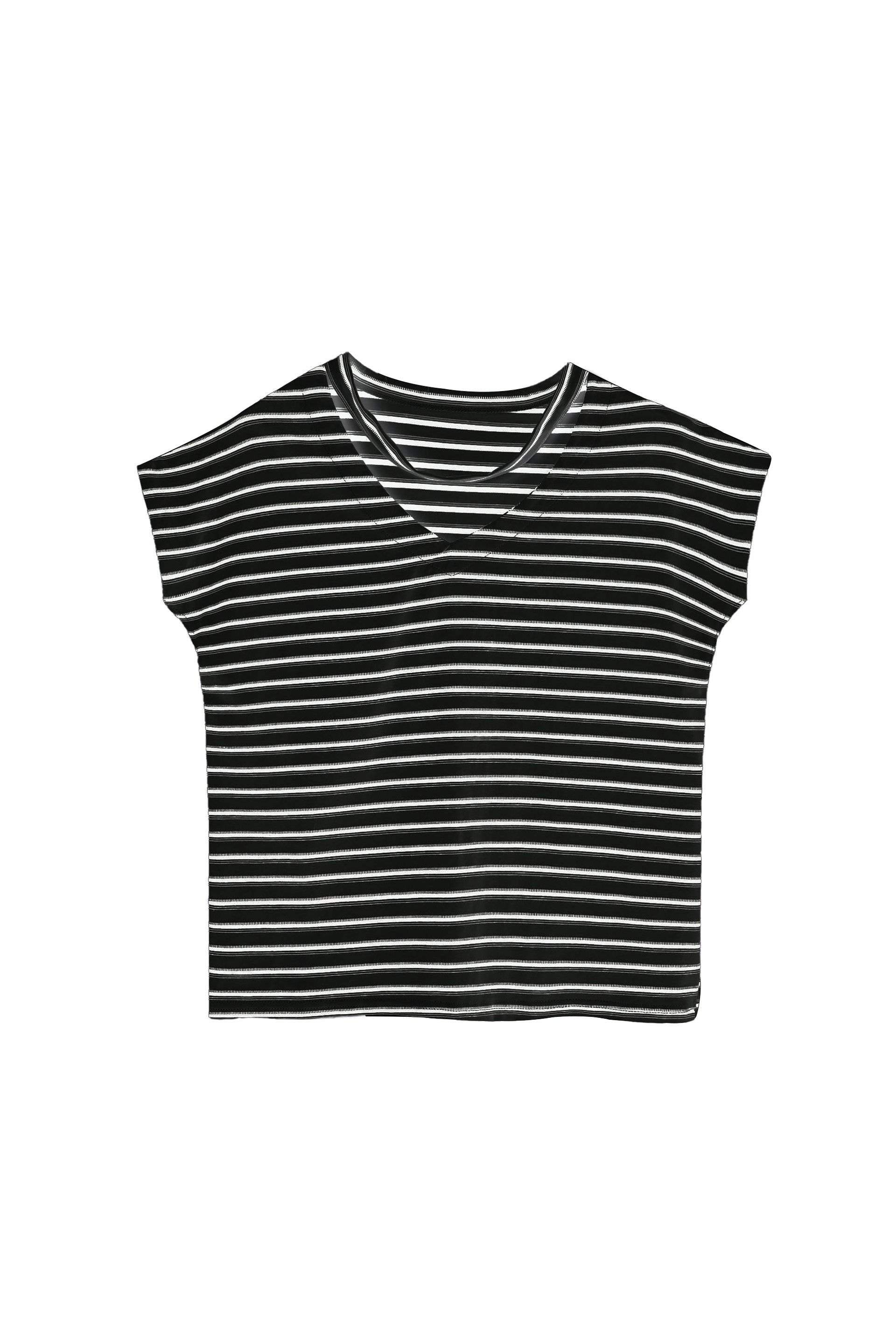 フロントカットアウトボーダーTシャツ 3色入 - liwisi