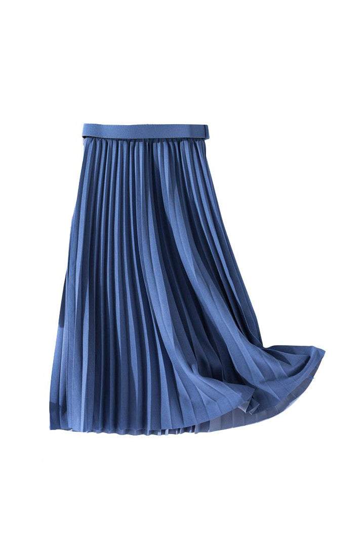 バックルベルトロングプリーツスカート 12色入 - liwisi