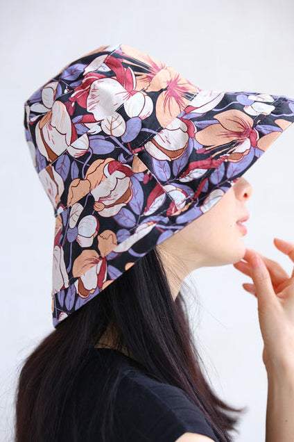 2WAY着方 花柄日焼け止めバケットハット 2色入 - liwisi