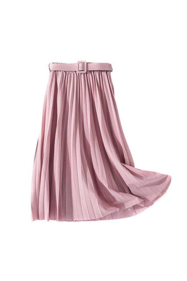 バックルベルトロングプリーツスカート 12色入 - liwisi