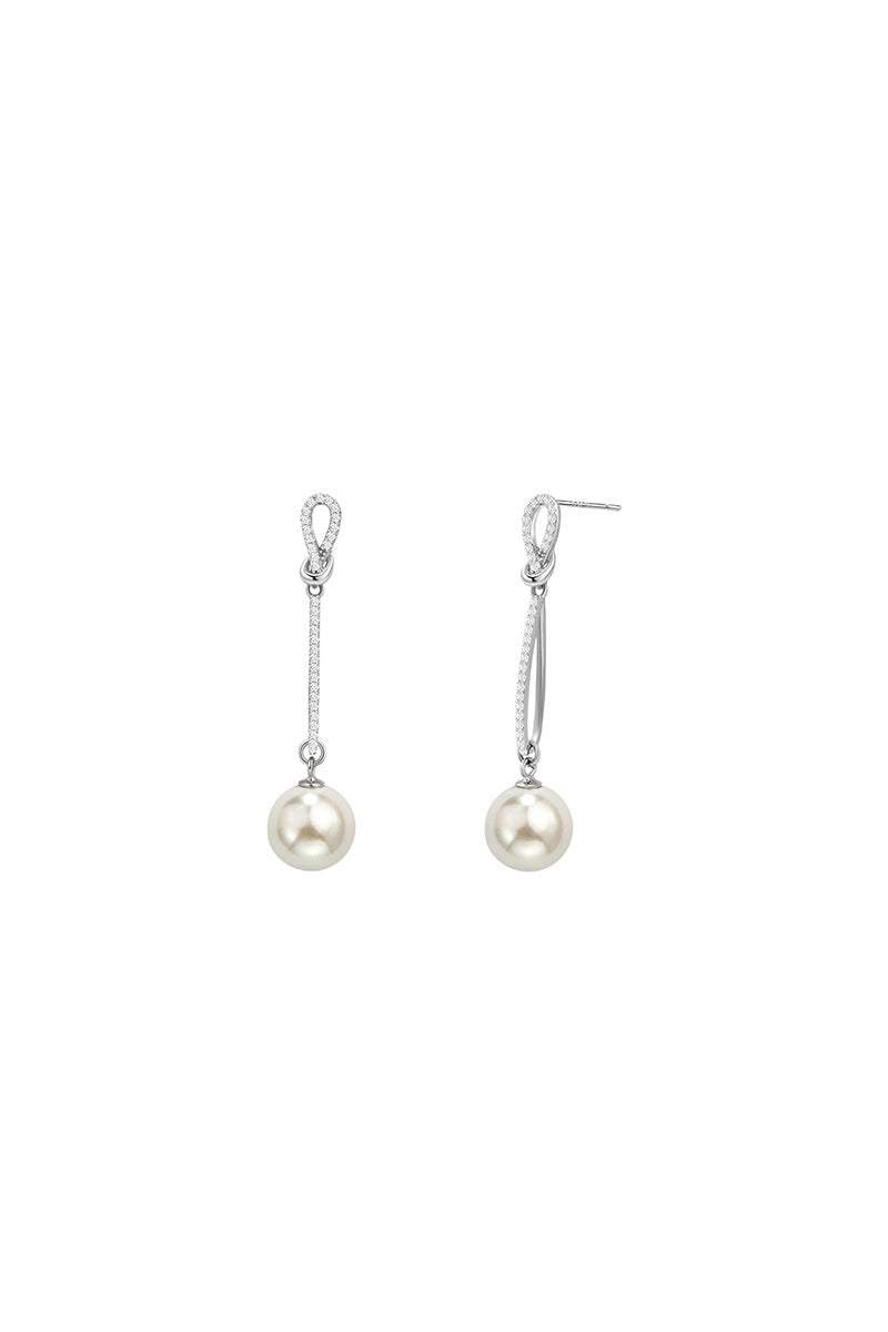 ドロップ感ビジューパール装飾フークピアス 2色入 - liwisi