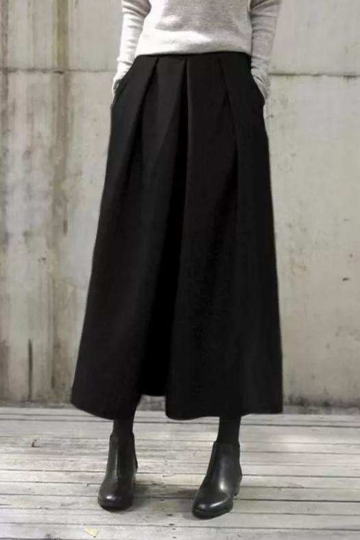 ハイウエストタックインロングワイドパンツ 4色入 - liwisi