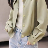 Simple Stand Collar Tailored Jacket