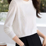 Round Neck Floral Jacquard T-Shirt