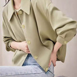 Simple Stand Collar Tailored Jacket