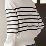 Striped V-Neck Long Sleeve Knit
