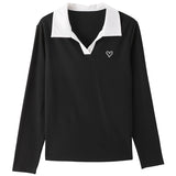 Skipper Collar Heart Logo Embroidered T-Shirt