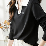 Skipper Collar Heart Logo Embroidered T-Shirt