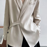 Shawl Collar Belted Tailored Jacket - 2 Colors Available