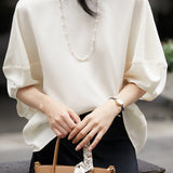 Round Neck Dolman Sleeve T-Shirt - 3 Colors Available