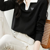 Skipper Collar Heart Logo Embroidered T-Shirt