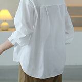 Round Neck Side Drawstring Sweatshirt - 3 Colors Available