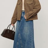 Stand Collar Short Jacket with Lining - 2 Colors Available