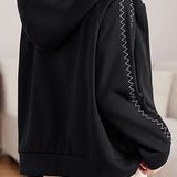 Basic Hooded Logo Decor Hoodie - 3 Colors Available
