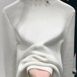 Solid-color Elegant Turtleneck Sweater.