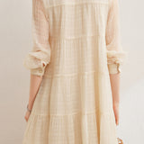 Elegant beaded collared cake dress