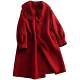 Peter Pan Collar Double-Layer Wool Coat