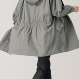 Loose Fit Hooded Zip Front Trench Coat