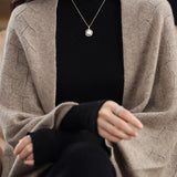 Solid-color loose and versatile outerwear cloak cardigan