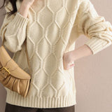 Half turtleneck loose knitted sweater