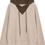 Fake two-piece color-blocking sweatshirt