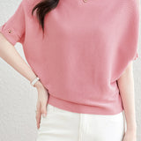 Solid Color Loose Fitting Knitted Sweater