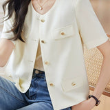 Elegant Short Sleeve Jacket