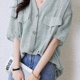 V-Neck Chiffon Shirt