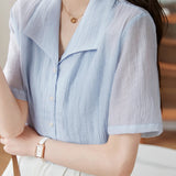 French Fresh Solid Color Shirt