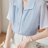 French Fresh Solid Color Shirt