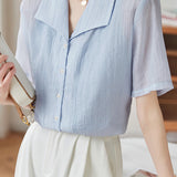 French Fresh Solid Color Shirt