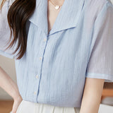 French Fresh Solid Color Shirt
