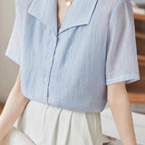 French Fresh Solid Color Shirt