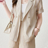 Striped Color Block Three-Piece Set