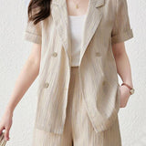 Striped Color Block Three-Piece Set