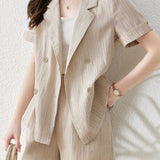 Striped Color Block Three-Piece Set