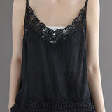 Solid color hollow embroidered camisole
