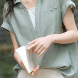 Drop shoulder color block faux two-piece T-shirt