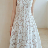 Diamond pearl lace dress