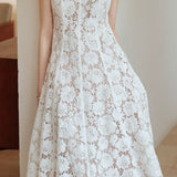 Diamond pearl lace dress