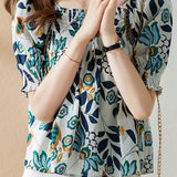 Square neck puff sleeve cable knit pullover
