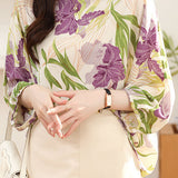 Round neck printed drop shoulder shirt