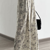 Ink wash printed wide-leg pants