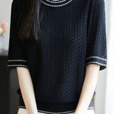 Casual versatile knit T-shirt