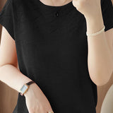 Gentle textured knit T-shirt