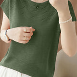 Gentle textured knit T-shirt