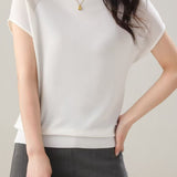 Chic versatile short sleeve knit top