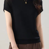 Chic versatile short sleeve knit top